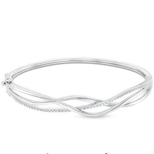 NEW Zales 1/5 CT. T.W. Diamond Intertwined Bangle in Sterling Silver